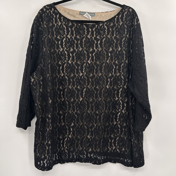 Jessica Holbrook Tops - Jessica Holbrook Womens Lacey‎ Whimsigoth Top Size 3X Black Dark Romantic Witchy